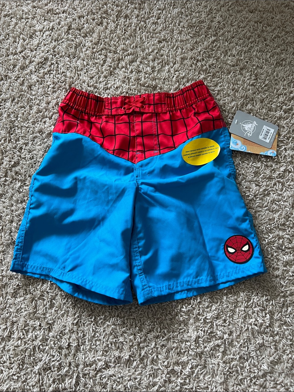 NWT Disney Store Spiderman Swim Trunks 7/8